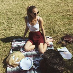 Tillys Maroon high rise skirt